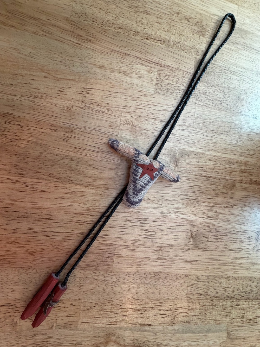 Southwestern Fabric Bolo Tie with Star Accent